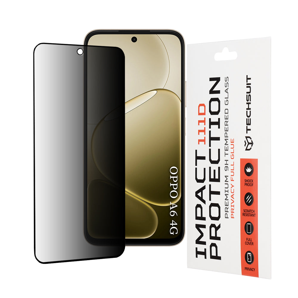 TechSuit Folie de protectie Techsuit 111D Privacy Full Glue compatibil cu Oppo A6 4G / A6x 4G / A6x 5G, Negru