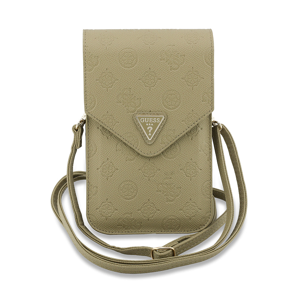 Guess Suport Guess Universal Wallet Grained Peony Triangle (GUCWB2PGPOTRE), Adjustable Strap, Eco-Leather, Two Layer, Be