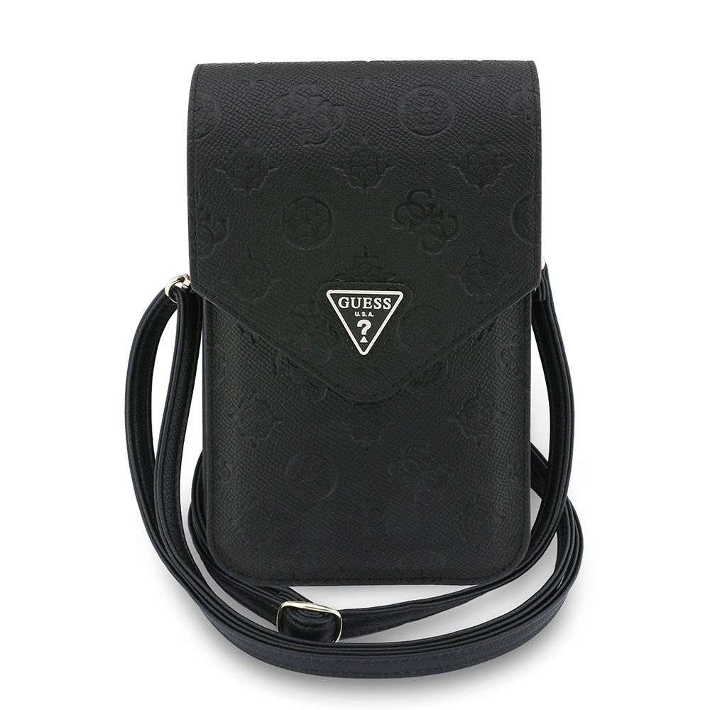 Guess Suport Guess Universal Wallet Grained Peony Triangle (GUCWB2PGPOTRK), Adjustable Strap, Eco-Leather, Two Layer, Ne