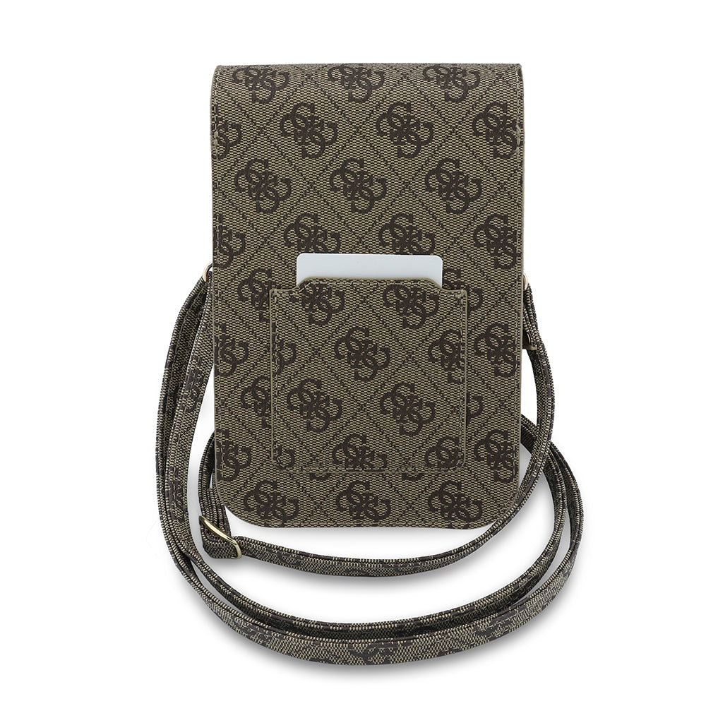 Guess Suport Guess Universal Wallet Triangle 4G (GUCWB2P4BLTRW), Adjustable Strap, Eco-Leather, Two Layer, Maro – imagin