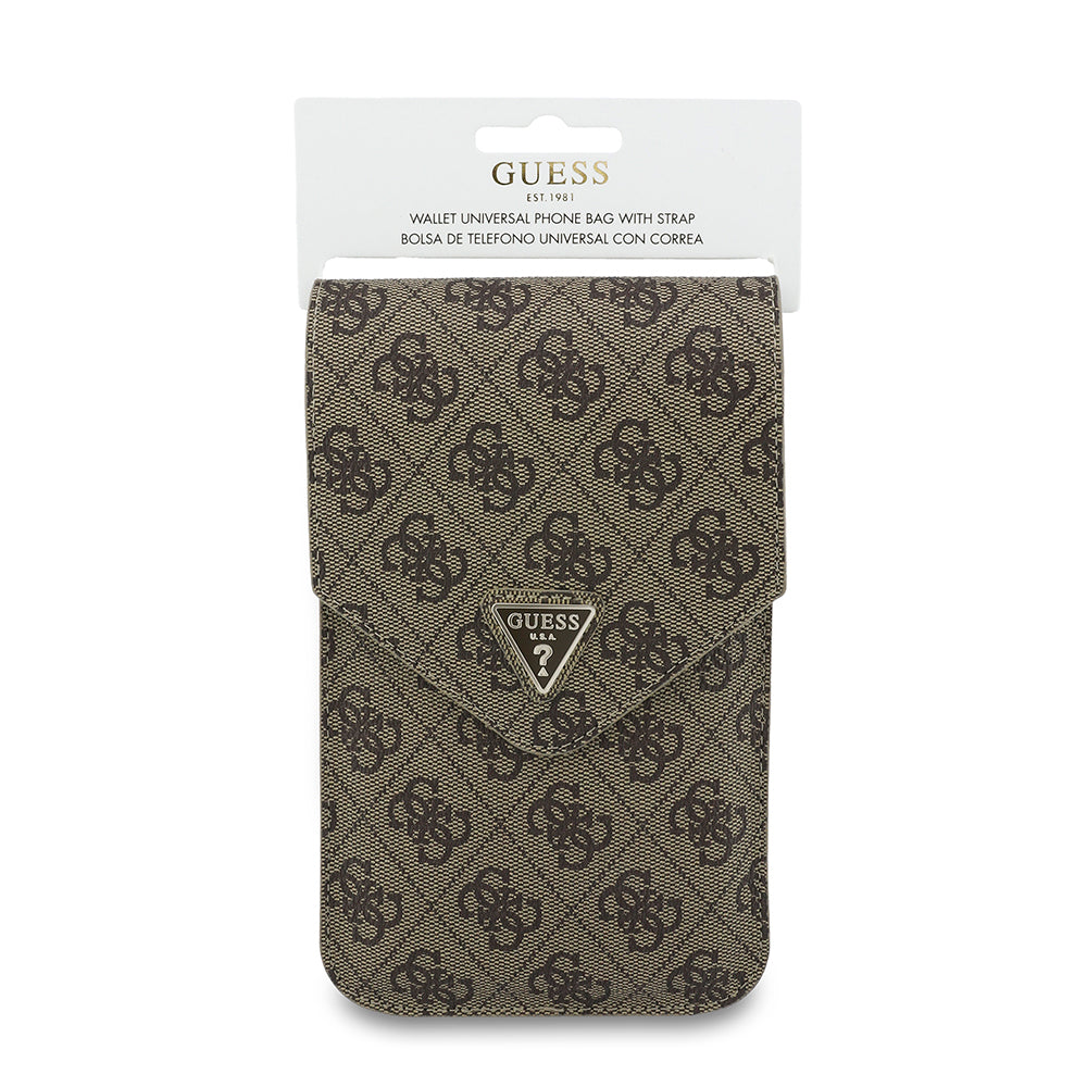 Guess Suport Guess Universal Wallet Triangle 4G (GUCWB2P4BLTRW), Adjustable Strap, Eco-Leather, Two Layer, Maro – imagin