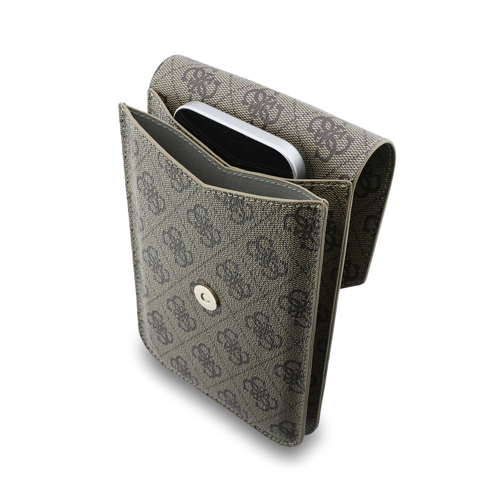 Guess Suport Guess Universal Wallet Triangle 4G (GUCWB2P4BLTRW), Adjustable Strap, Eco-Leather, Two Layer, Maro – imagin