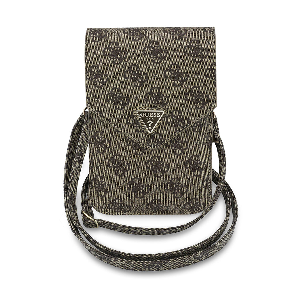Guess Suport Guess Universal Wallet Triangle 4G (GUCWB2P4BLTRW), Adjustable Strap, Eco-Leather, Two Layer, Maro