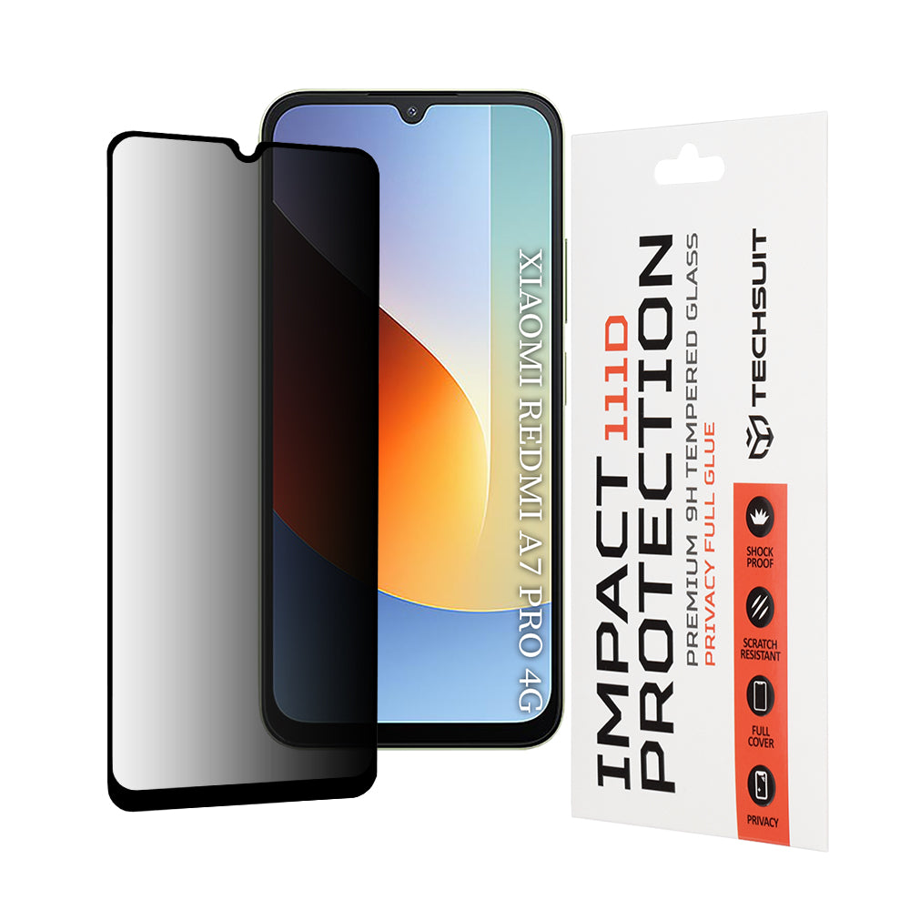 TechSuit Folie de protectie Techsuit 111D Privacy Full Glue compatibil cu Xiaomi Redmi A7 Pro 4G, Negru
