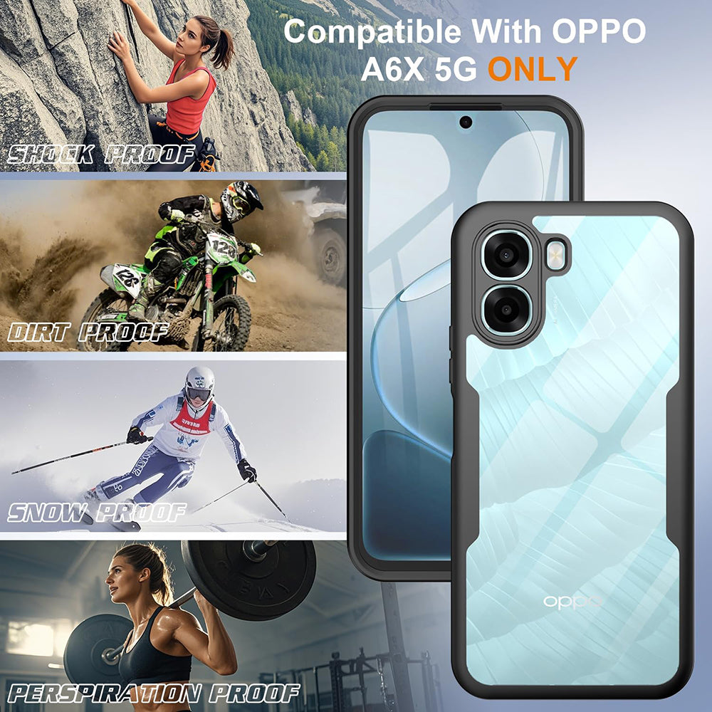 TechSuit Folie de protectie Techsuit ColorVerse 360 Series + compatibil cu Oppo A6x 4G / A6x 5G / A6k 4G, Negru – imagin