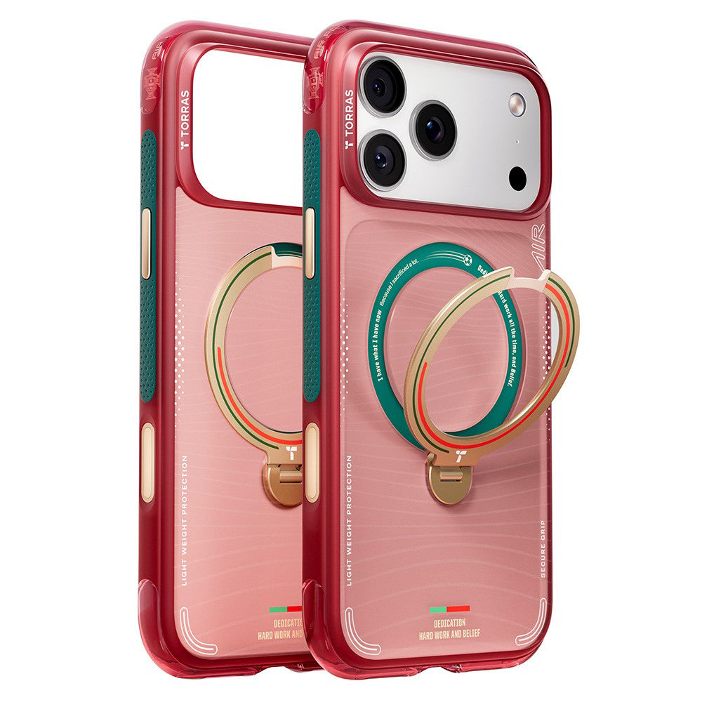 Torras Husa de protectie Torras Ostand Q3 Air Series compatibil cu iPhone 17 Pro Max, Wave of Passion
