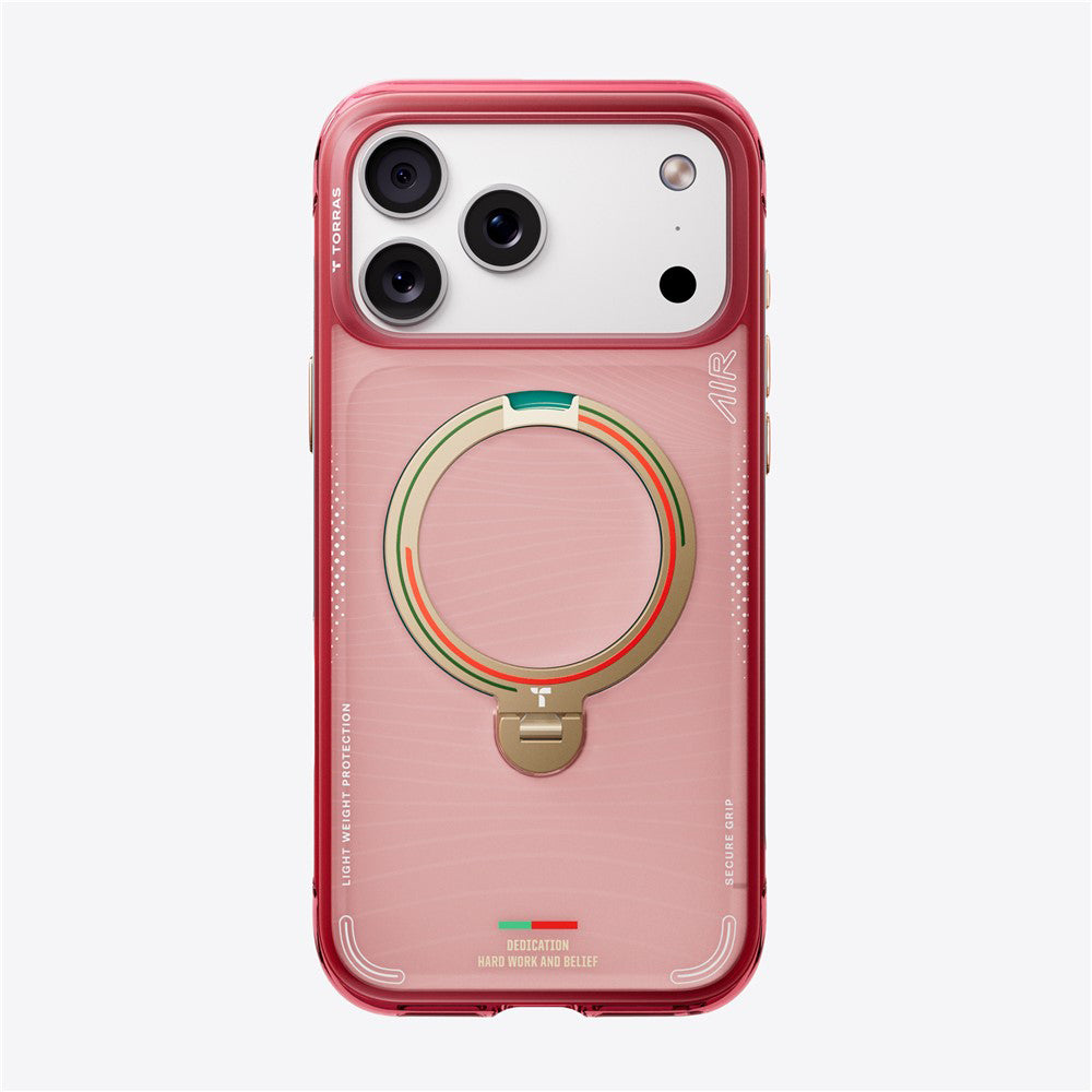 Torras Husa de protectie Torras Ostand Q3 Air Series compatibil cu iPhone 17 Pro Max, Wave of Passion – imagine 4