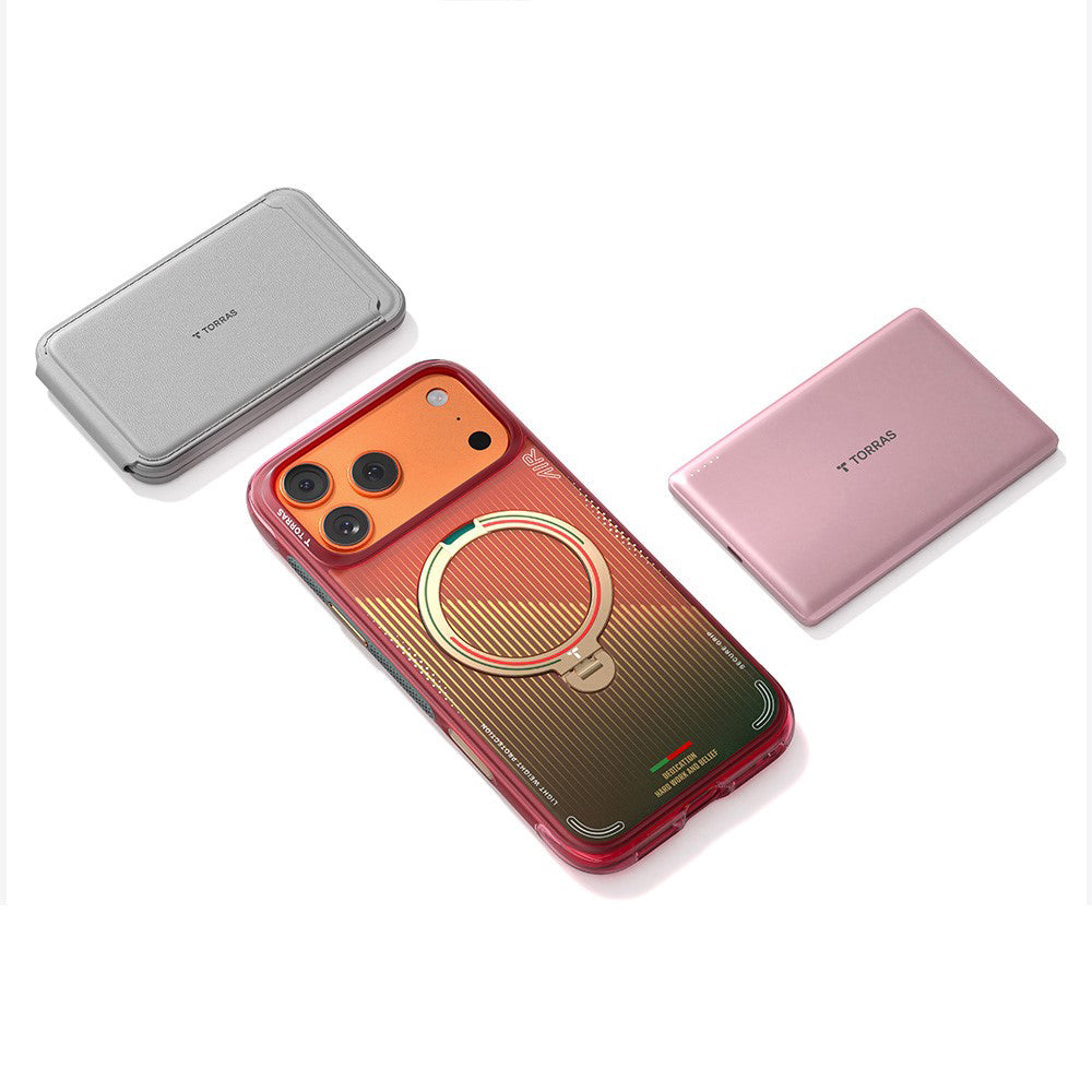 Torras Husa de protectie Torras Ostand Q3 Air Series compatibil cu iPhone 17 Pro, Wave of Passion – imagine 7