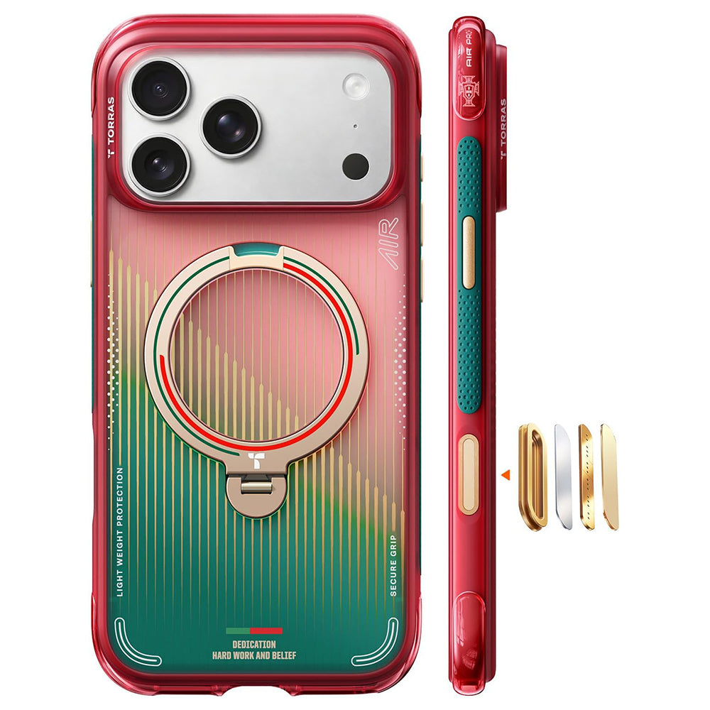 Torras Husa de protectie Torras Ostand Q3 Air Series compatibil cu iPhone 17 Pro, Glory Slash – imagine 2