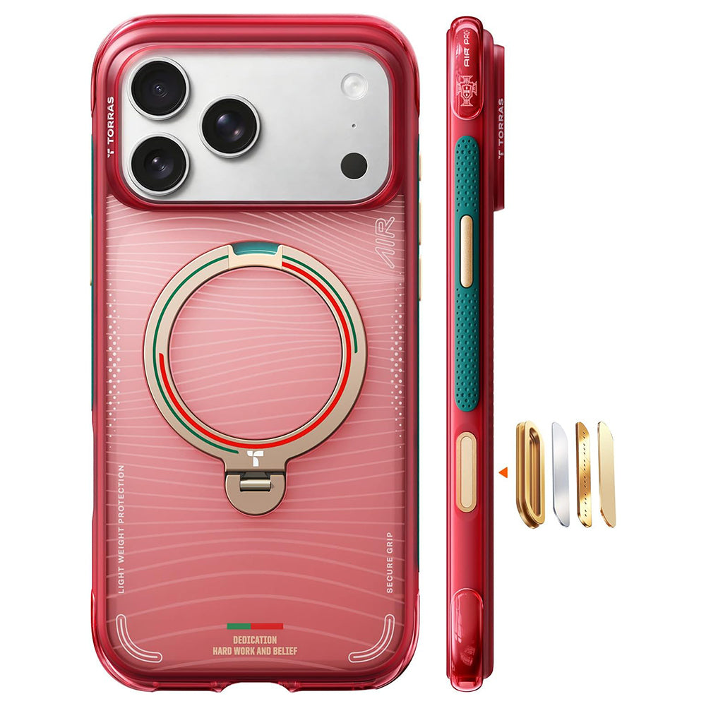 Torras Husa de protectie Torras Ostand Q3 Air Series compatibil cu iPhone 17 Pro, Wave of Passion – imagine 2