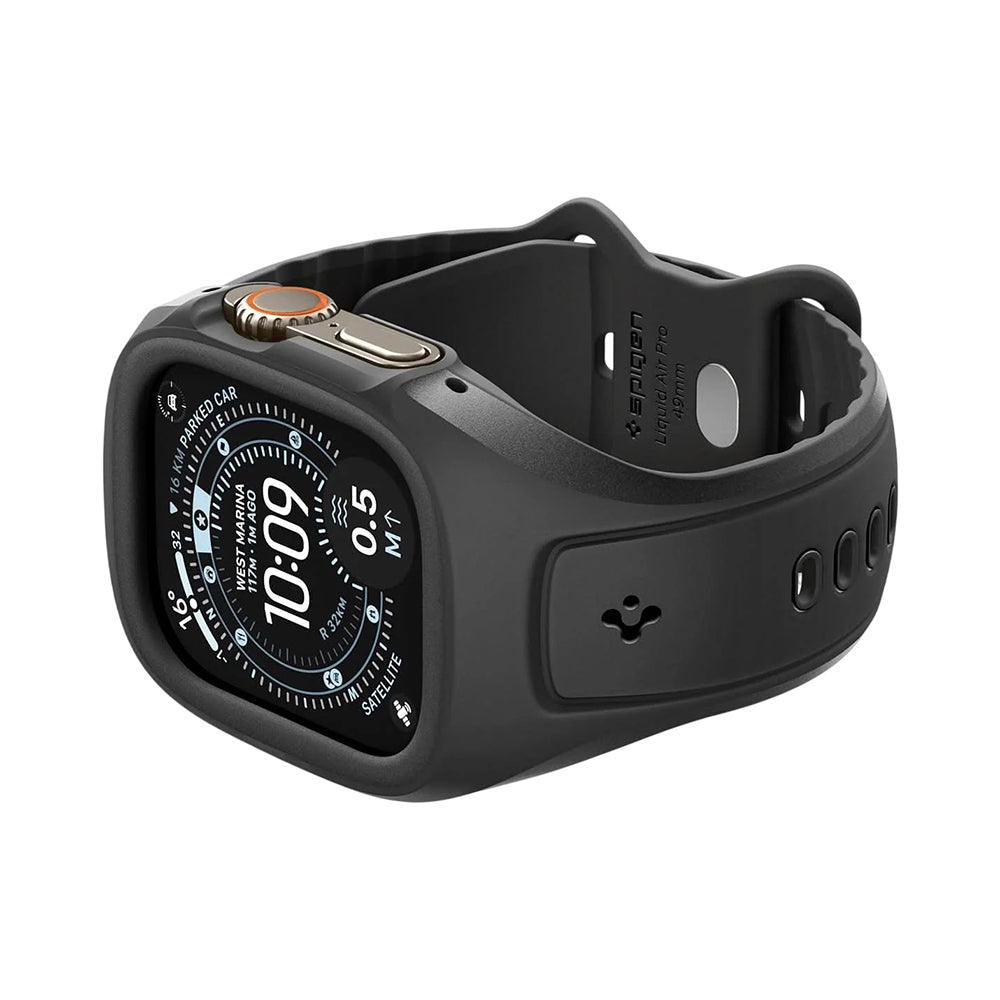 Husa smartwatch Spigen Liquid Air Pro compatibil cu Apple Watch Ultra / Ultra 2 / Ultra 3, Negru