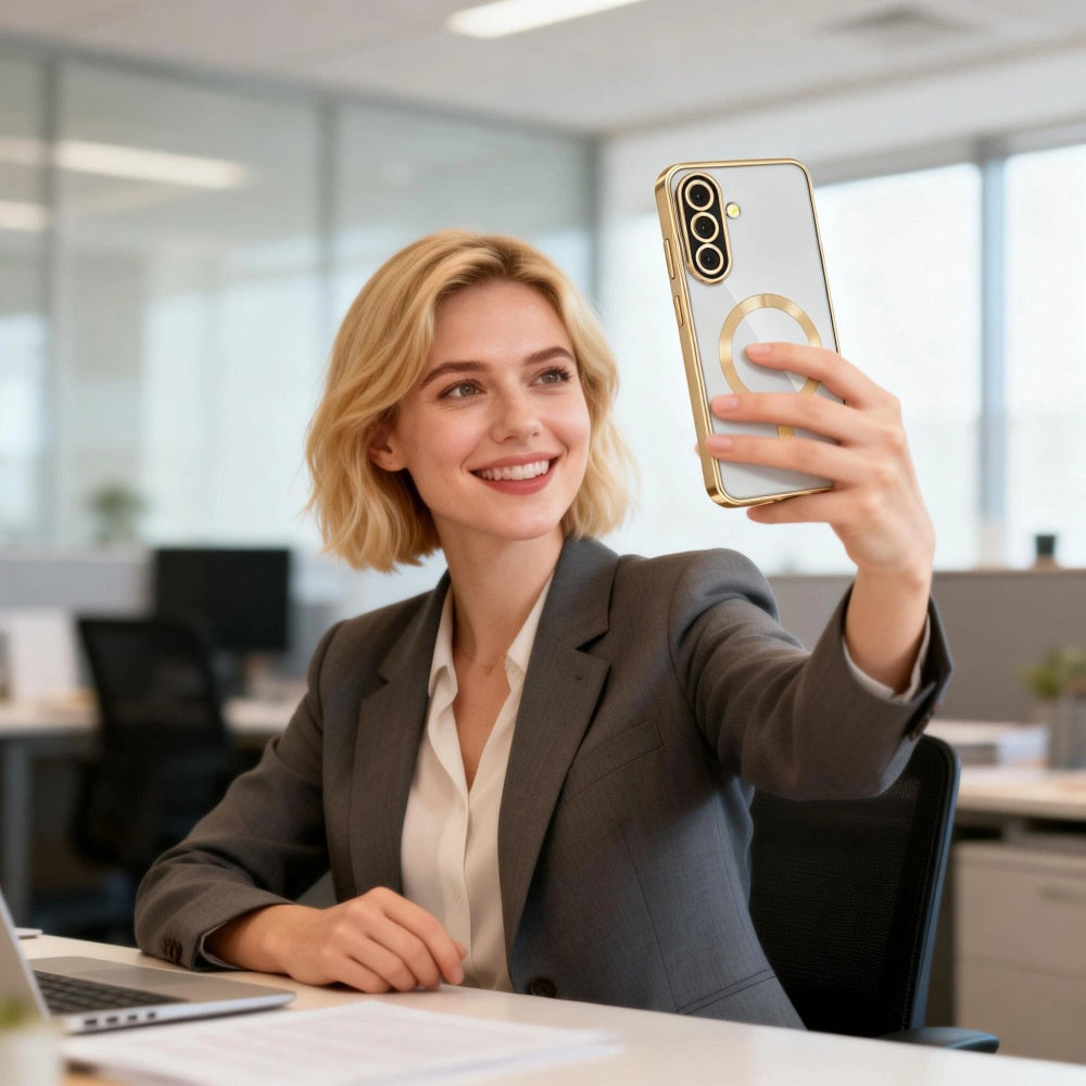 TechSuit Husa de protectie Techsuit Luxury Crystal MagSafe compatibil cu Samsung Galaxy A37 5G, Albastru Inchis – imagin