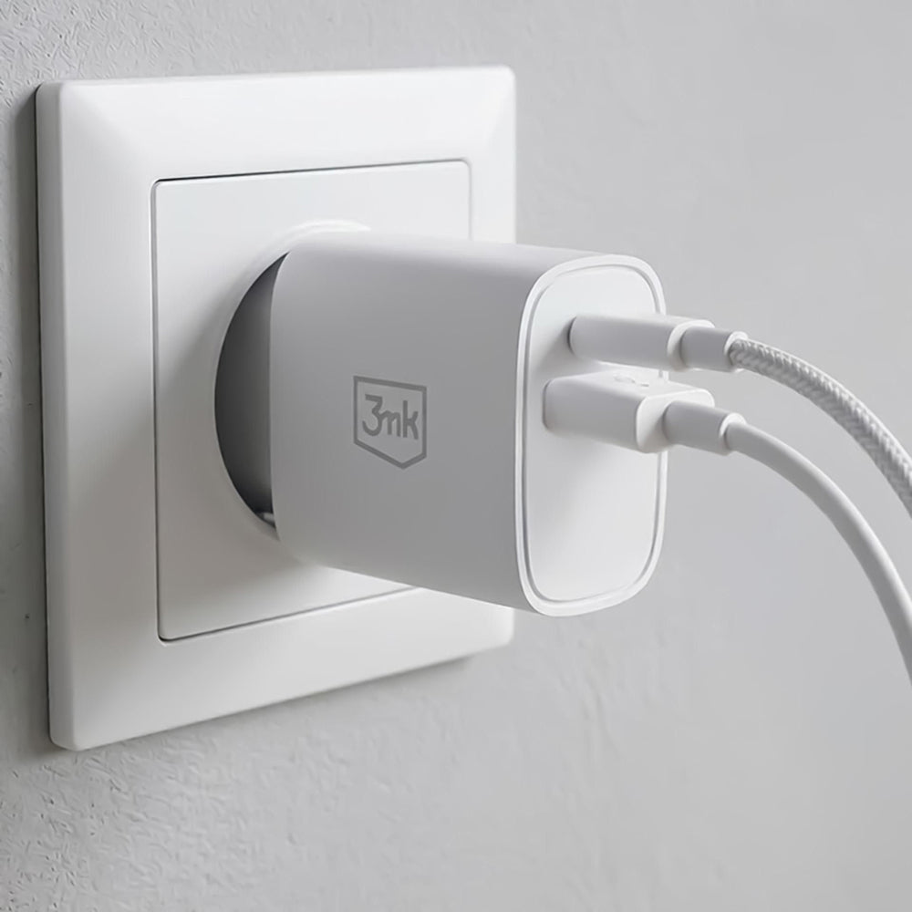 Incarcator 3mk, USB / Type-C, 25W QC4, Alb