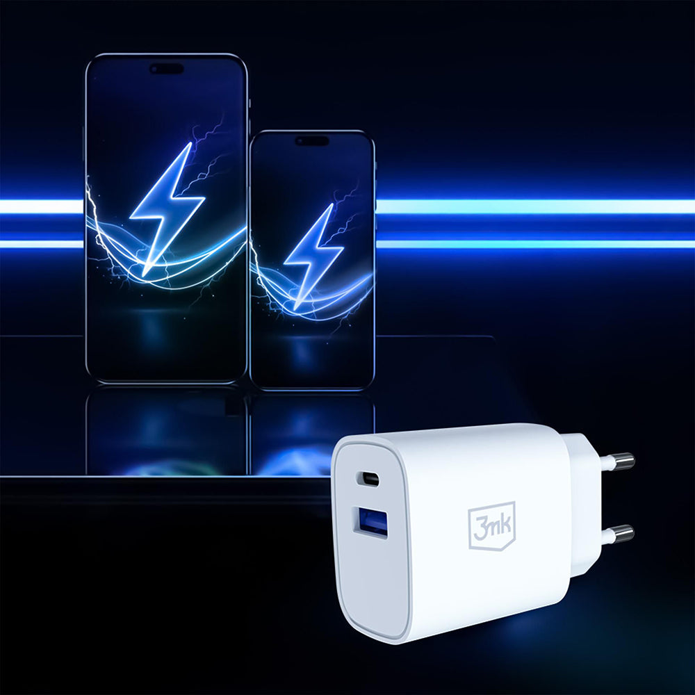 Incarcator 3mk, USB / Type-C, 25W QC4, Alb