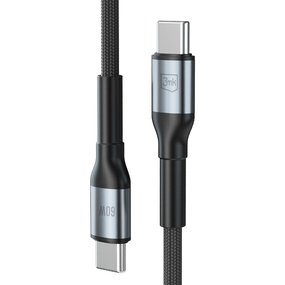 Cablu 3mk Hyper N-Series, USB-C, 60W, 50cm, Negru