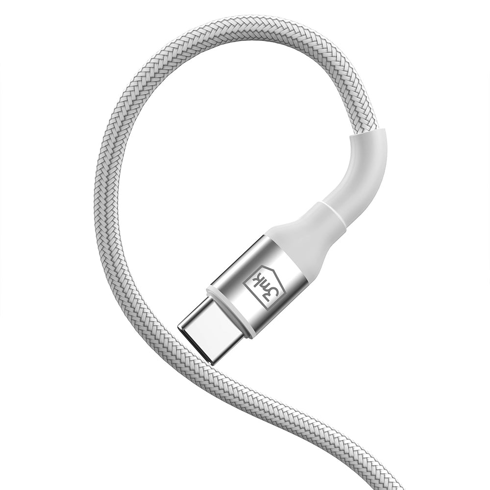 Cablu 3mk Hyper N-Series, USB-C, 100W, 2m, Alb
