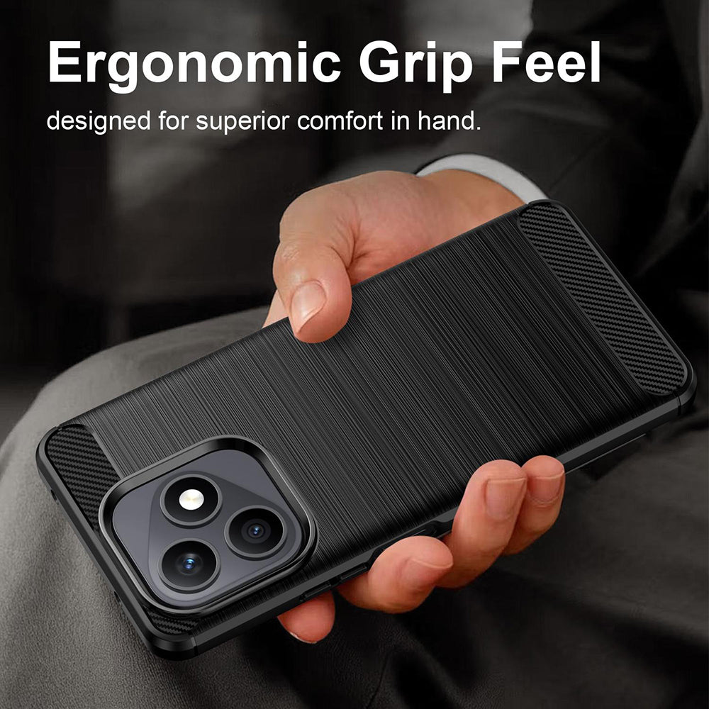 Husa de protectie Techsuit Carbon Silicone compatibil cu Honor X8d, Negru