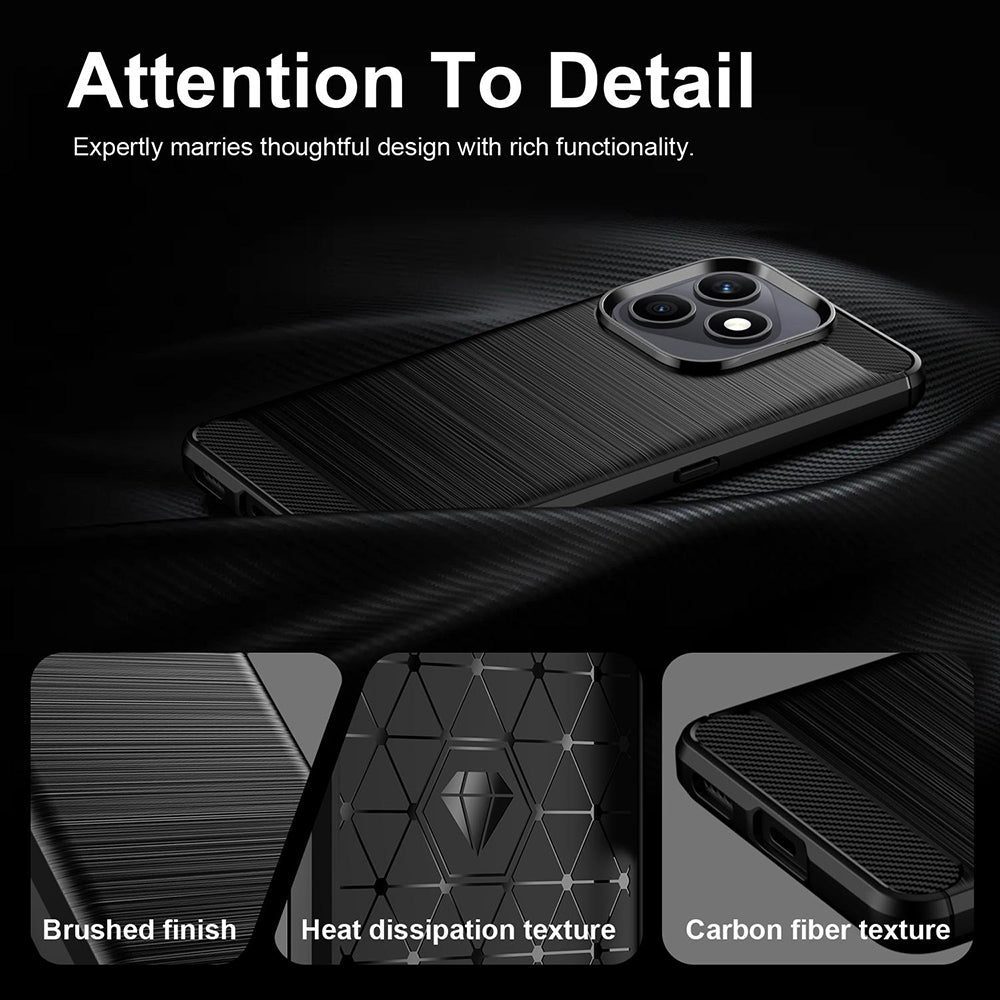 Husa de protectie Techsuit Carbon Silicone compatibil cu Honor X8d, Negru
