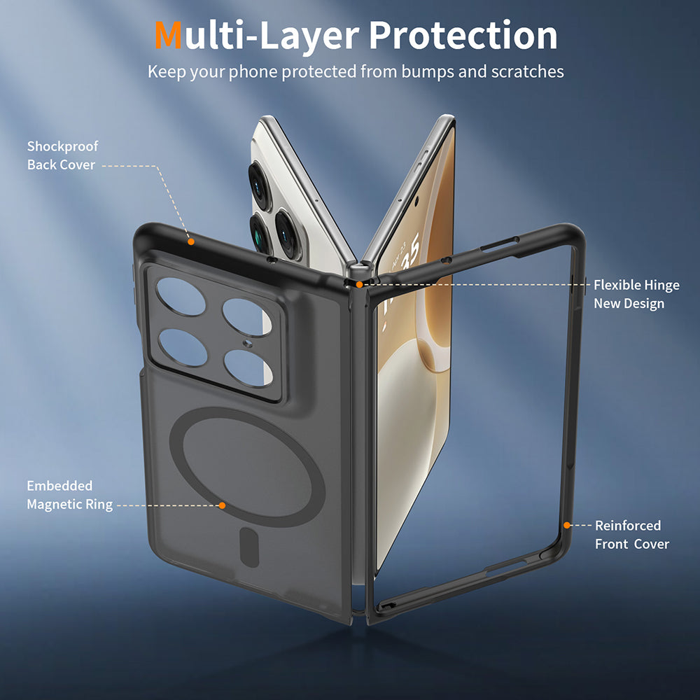 Husa de protectie Techsuit PureFrost MagSafe compatibil cu Motorola Razr Fold, Negru Frost