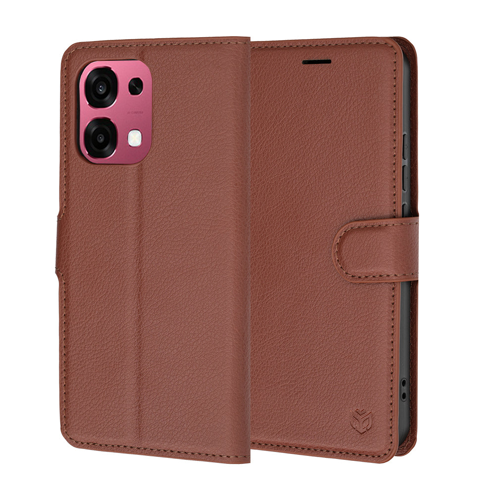 Husa de protectie Techsuit Leather Folio compatibil cu Oppo A6 Pro 4G / A6 Pro 5G, Maro