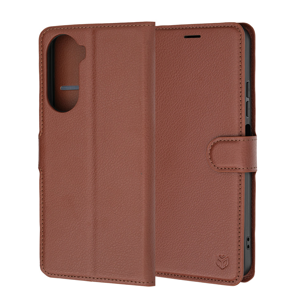 Husa de protectie Techsuit Leather Folio compatibil cu Xiaomi Redmi A7 Pro 4G, Maro