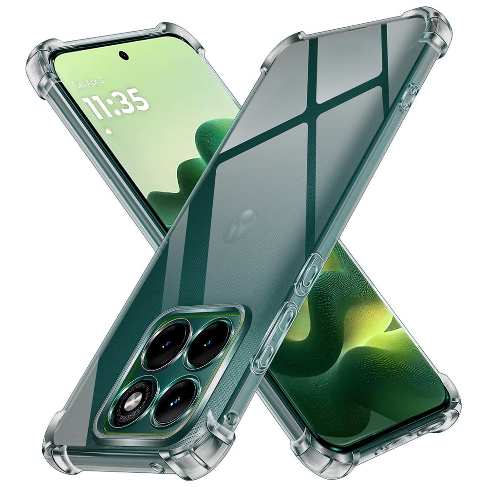 Husa de protectie Techsuit Shockproof Clear Silicone compatibil cu Motorola Edge 70 Fusion, Gri