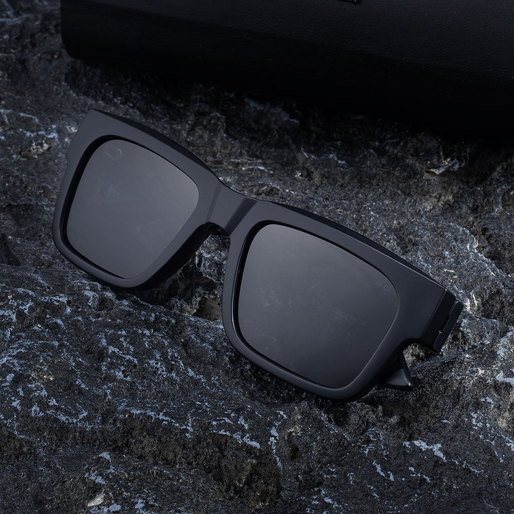 Ochelari de Soare Techsuit (8491), Patrat, TAC, Negru Mat