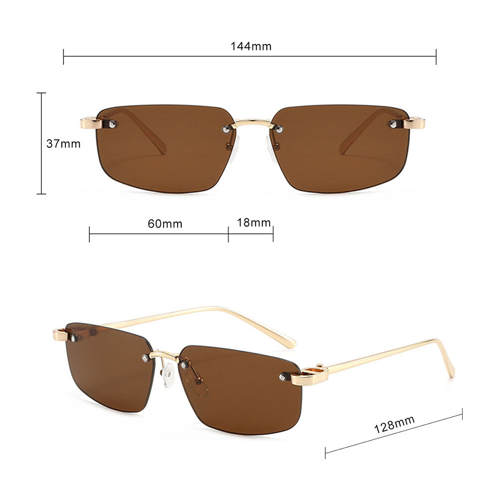 Ochelari de Soare Techsuit (S098), Rimless, Rectangular, Albastru
