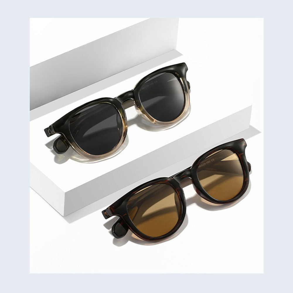 Ochelari de Soare Techsuit (8663), Rotunzi, Polarizati, Negru