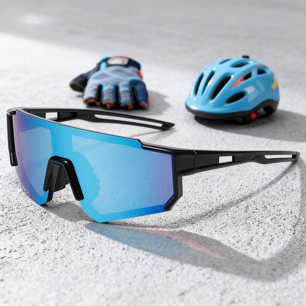 Ochelari de Soare Sport, pentru Copii, Polarizati - Techsuit (R601) - Black / Orange / Yellow