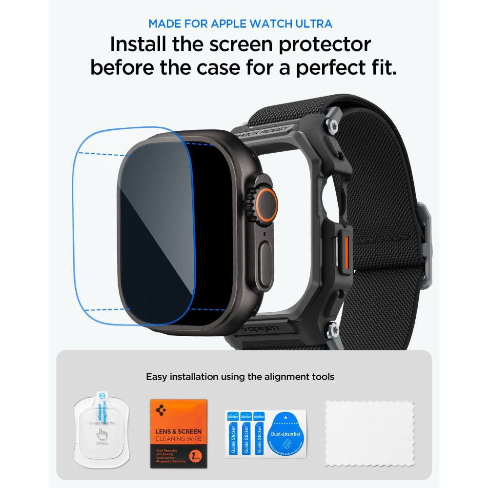Curea smartwatch Spigen compatibil cu Apple Watch Ultra / Ultra 2 / Ultra 3, Negru