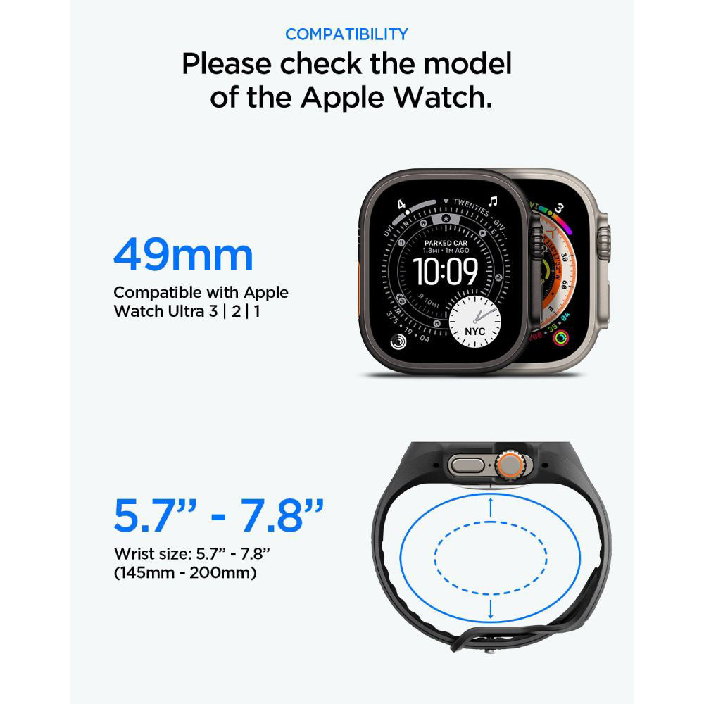 Husa smartwatch Apple Watch Ultra / Ultra 2 / Ultra 3, Negru