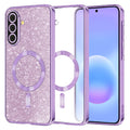 Husa de protectie Techsuit Luxury Glitter MagSafe compatibil cu Samsung Galaxy A57 5G, Mov deschis