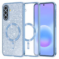 Husa de protectie Techsuit Luxury Glitter MagSafe compatibil cu Samsung Galaxy A57 5G, Albastru