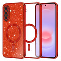 Husa de protectie Techsuit Luxury Glitter MagSafe compatibil cu Samsung Galaxy A37 5G, Roșu