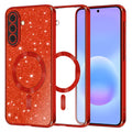 Husa de protectie Techsuit Luxury Glitter MagSafe compatibil cu Samsung Galaxy A57 5G, Roșu