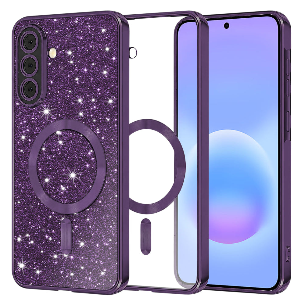 Husa de protectie Techsuit Luxury Glitter MagSafe compatibil cu Samsung Galaxy A57 5G, Mov