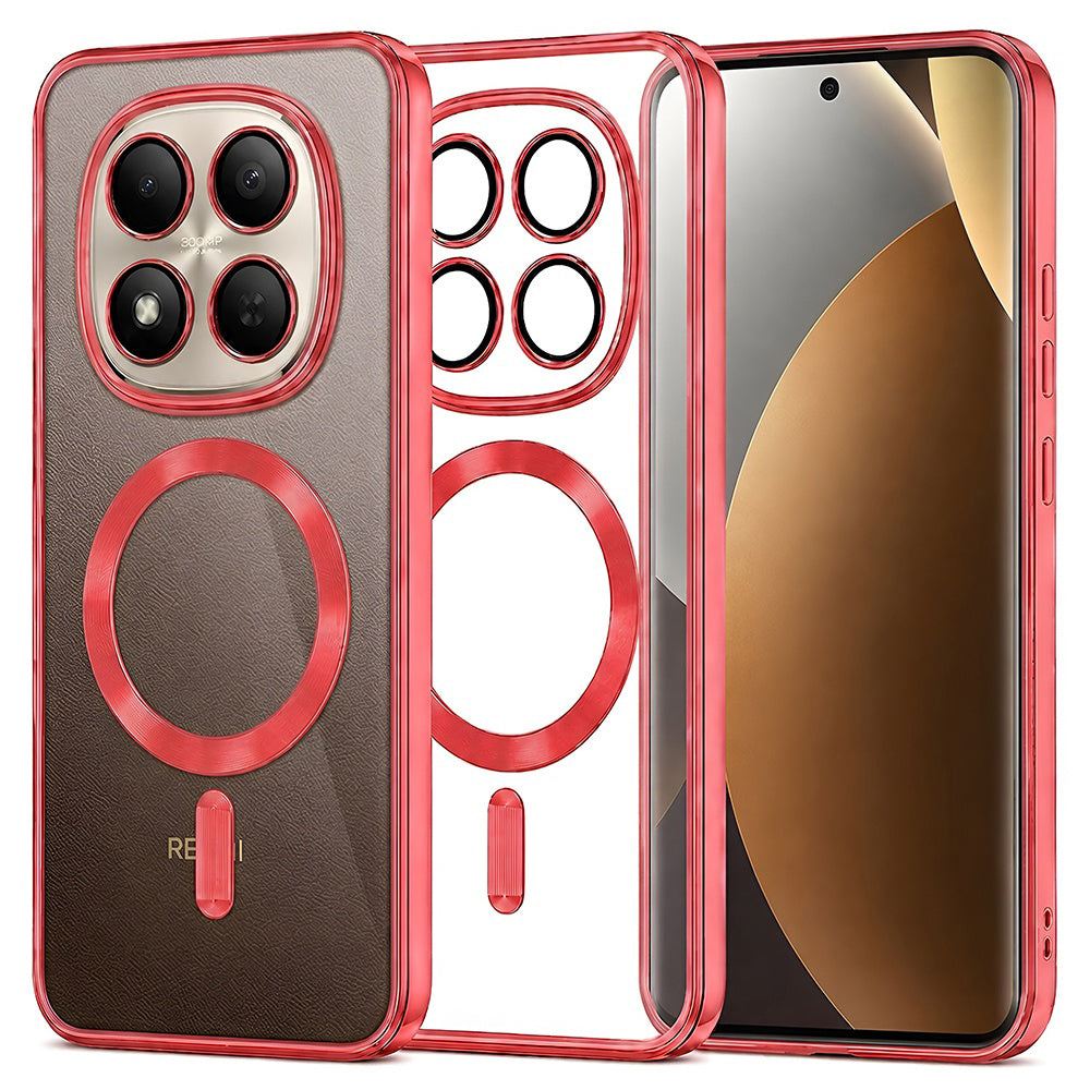 Husa de protectie Techsuit Luxury Crystal MagSafe compatibil cu Xiaomi Redmi Note 15 Pro+ 5G / Poco M8 Pro 5G, Roșu