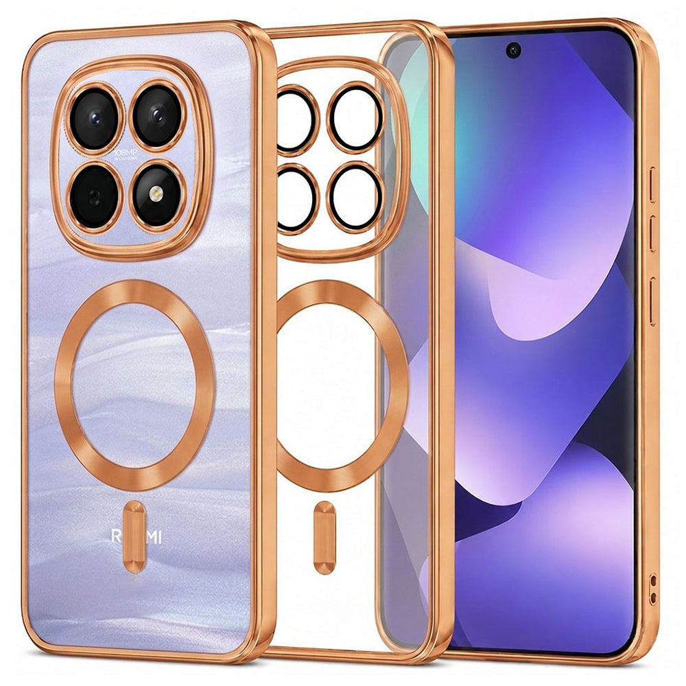 Husa de protectie Techsuit Luxury Crystal MagSafe compatibil cu Xiaomi Redmi Note 15 5G / Note 15 4G / Poco M8 5G, Portocaliu