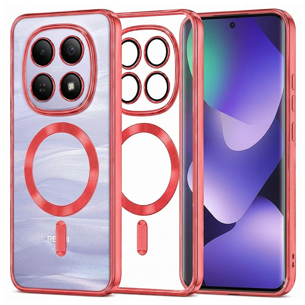 Husa de protectie Techsuit Luxury Crystal MagSafe compatibil cu Xiaomi Redmi Note 15 5G / Note 15 4G / Poco M8 5G, Roșu