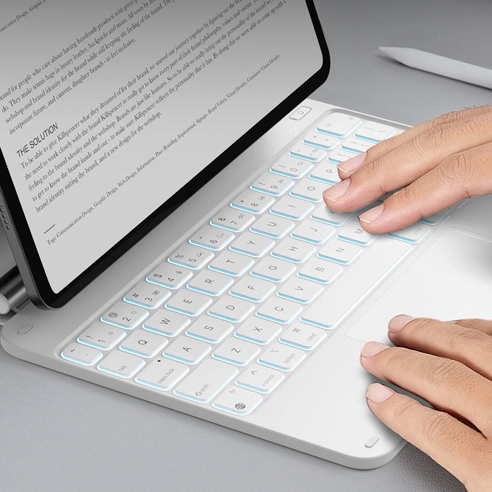 Husa de protectie tableta ESR Rebound Magnetic Keyboard compatibil cu iPad 10 (2022) 10.9 / iPad 11 (2025), Alb