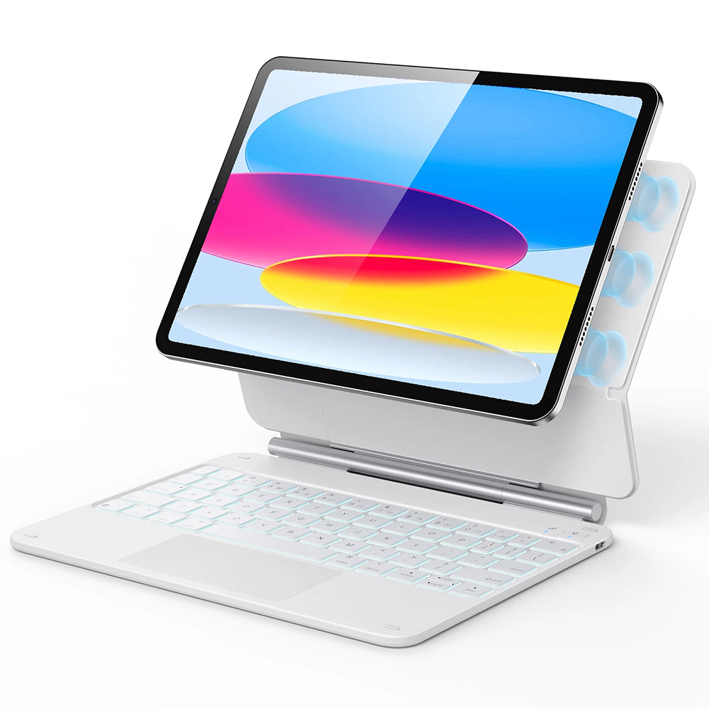 Husa de protectie tableta ESR Rebound Magnetic Keyboard compatibil cu iPad 10 (2022) 10.9 / iPad 11 (2025), Alb