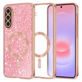 Husa de protectie Techsuit Luxury Glitter MagSafe compatibil cu Samsung Galaxy A37 5G, Roz Auriu