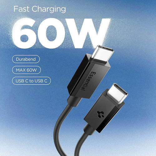 Cablu Spigen Essential EB6015CC, Type-C, 60W, 2m, Negru