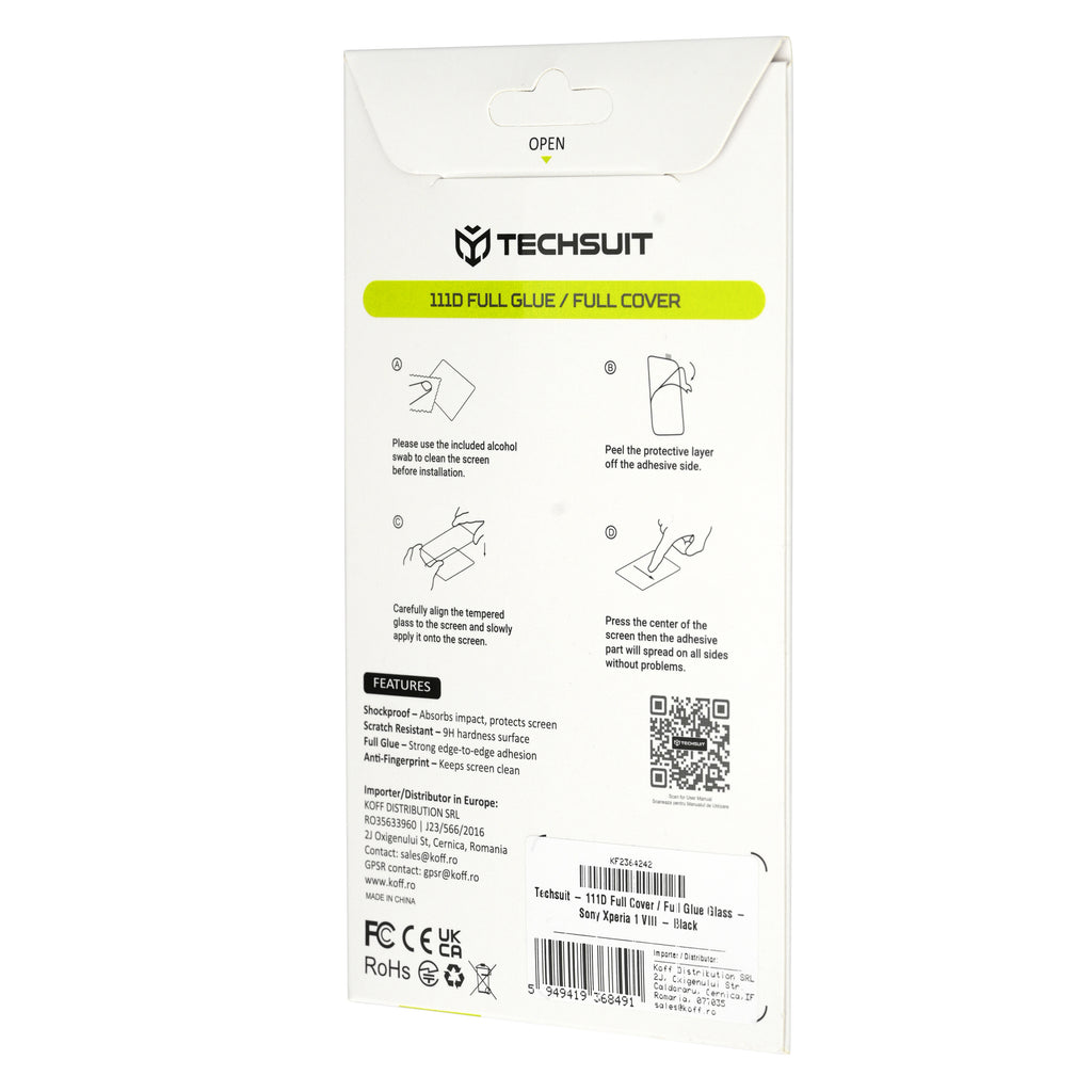 Folie de protectie Techsuit 111D compatibil cu Xiaomi 17T Pro, Negru