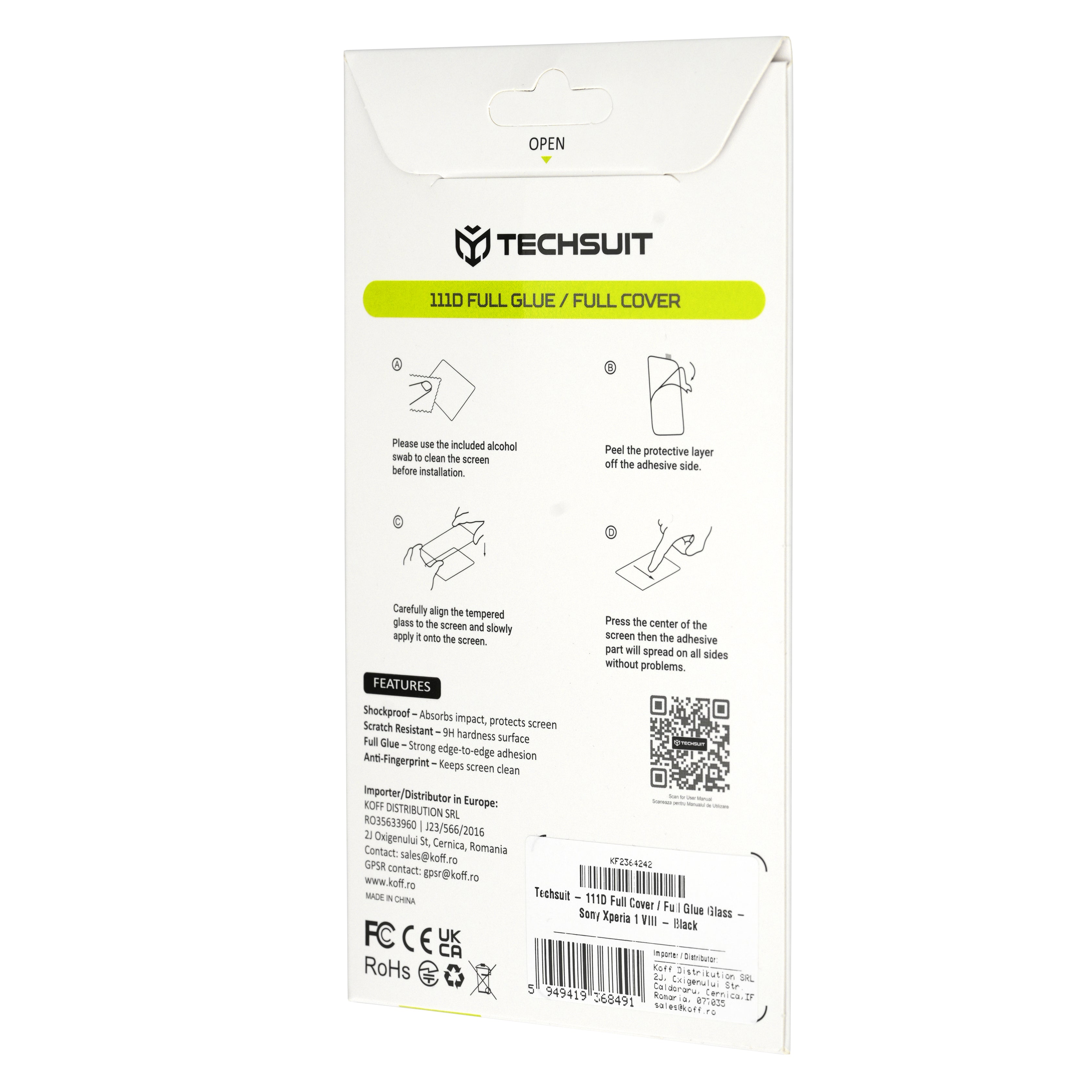 Folie de protectie Techsuit 111D compatibil cu Xiaomi 17T Pro, Negru