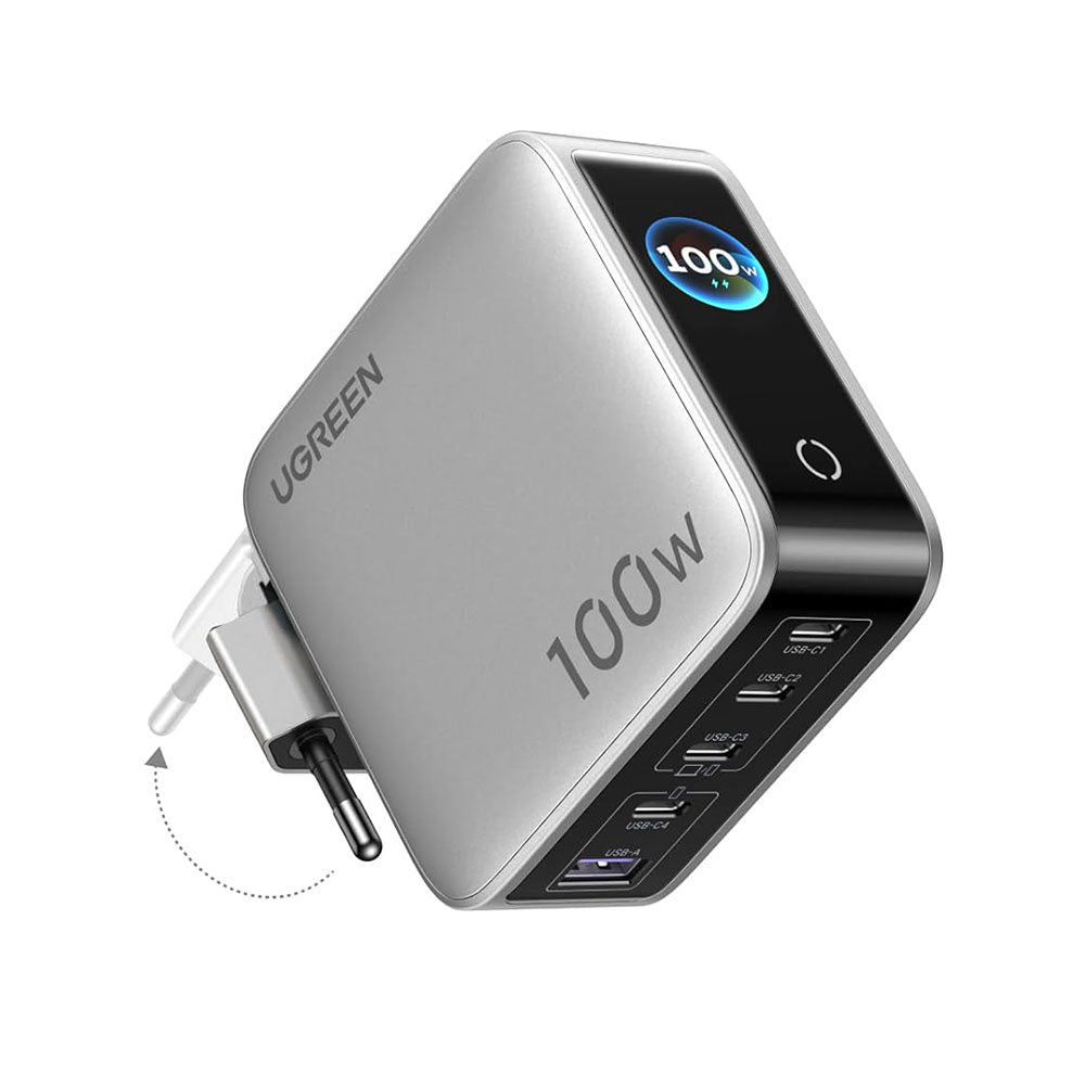 Incarcator Ugreen (65620B), 4x Type-C, 100W, GaN, Gri