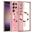 Husa de protectie Techsuit Luxury Glitter MagSafe compatibil cu Samsung Galaxy S23 Ultra, Roz Auriu