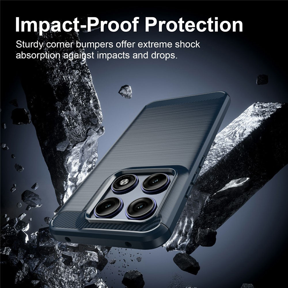 Husa de protectie Techsuit Carbon Silicone compatibil cu Motorola Edge 70 Pro, Albastru