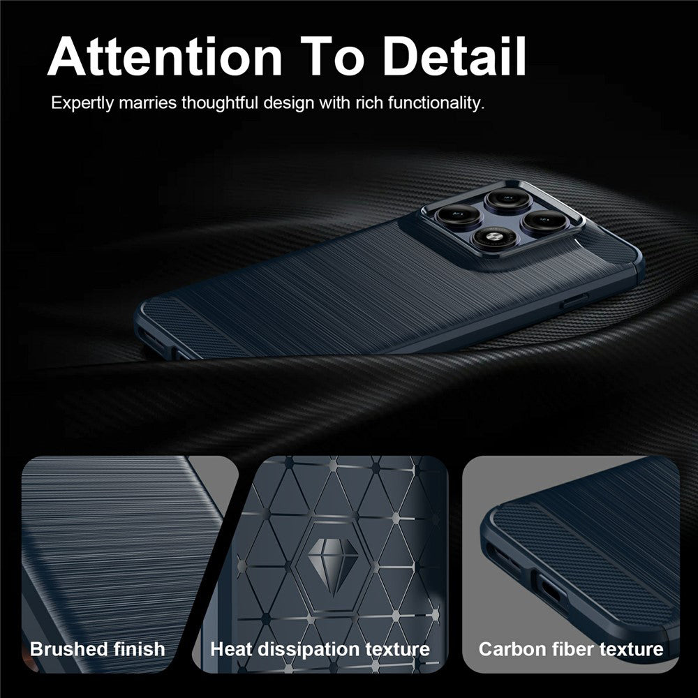 Husa de protectie Techsuit Carbon Silicone compatibil cu Motorola Edge 70 Pro, Albastru